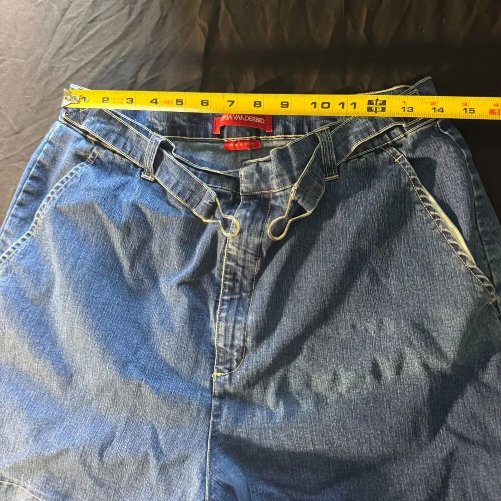 Gloria Vanderbilt Women's Denim Bermuda Shorts Blue High Rise Long Jorts